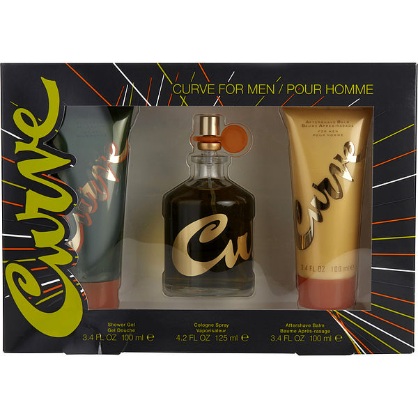 Curve Cologne Spray 4.2 oz & After Shave Balm 3.4 oz & Shower Gel 3.4 oz