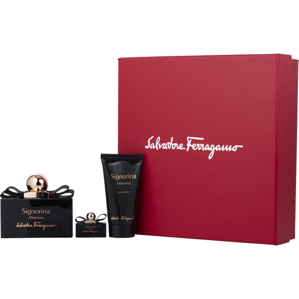 Signorina Misteriosa Eau De Parfum Spray 3.4 oz & Body Lotion 1.7 oz & Eau De Parfum 0.17 oz Mini