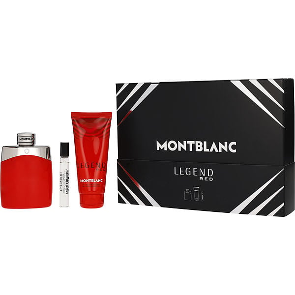Mont Blanc Legend Red Eau De Parfum Spray 3.3 oz & Shower Gel 3.3 oz & Eau De Parfum Spray 0.25 oz