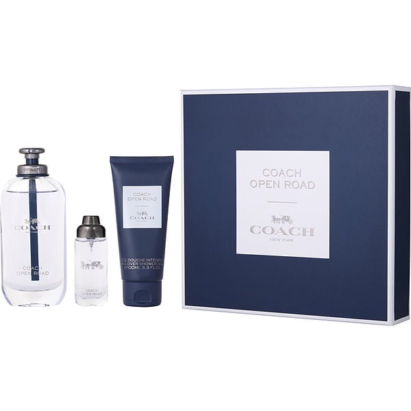 Coach Open Road Eau De Toilette Spray 3.4 oz & Shower Gel 3.4 oz & Eau De Toilette Spray 0.5 oz