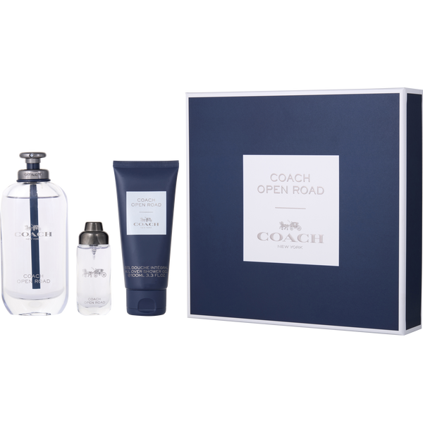 Coach Open Road Eau De Toilette Spray 3.4 oz & Shower Gel 3.4 oz & Eau De Toilette Spray 0.5 oz