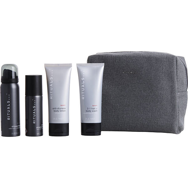 Rituals The Ritual Of Samurai Set: Sport Shower Gel 1.6oz + Anti-Perspirant Spray 1.6 oz + 2 & 1 Shampoo And Body Wash 2.3 oz + Body Lotion 2.5 oz