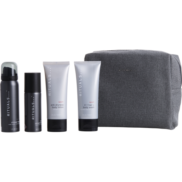 Rituals The Ritual Of Samurai Set: Sport Shower Gel 1.6oz + Anti-Perspirant Spray 1.6 oz + 2 & 1 Shampoo And Body Wash 2.3 oz + Body Lotion 2.5 oz