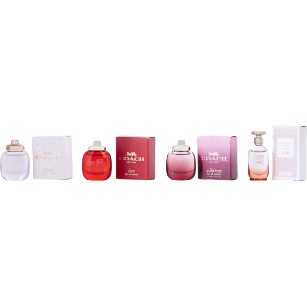 Coach Variety 4 Piece Mini Variety With Dreams Sunset & Floral & Love & Wild Rose And All Are Eau De Parfum 0.15 oz Mini